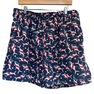 Columbia PFG Omni-Shade Lined Swim Trunks – American Flag Fish Print – Men’s XL